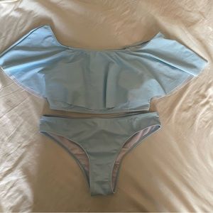 off the shoulder top bathing suit set